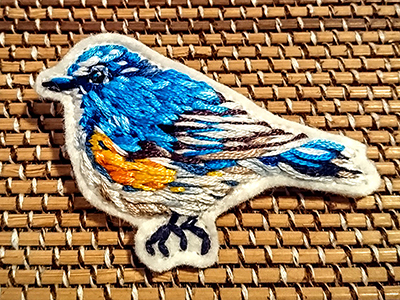 ZAKKURI EMBROIDERY ルリビタキ